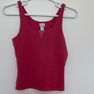 J. Jill Coral Red Tank Top With Shell Bra